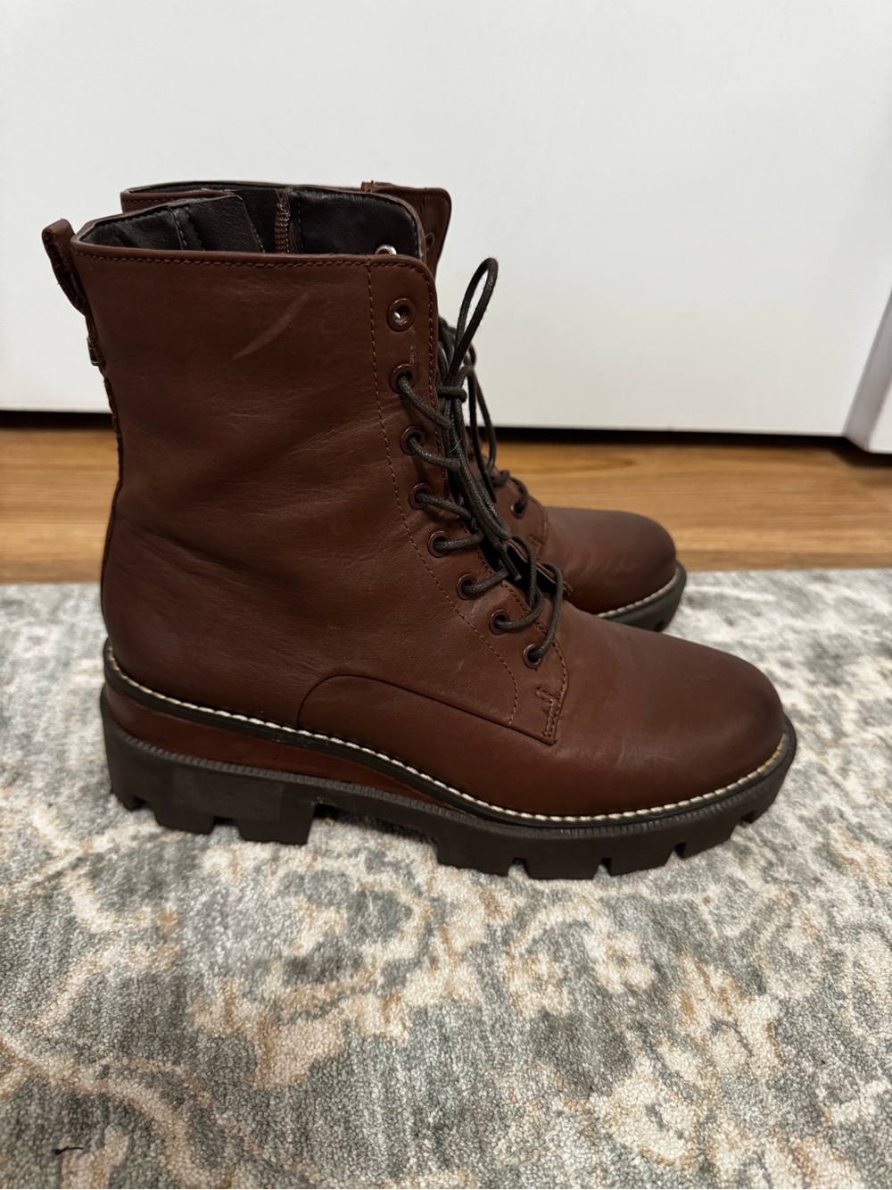 Sam Edelman Garret Weatherproof Women's Brown Lace-Up Combat Boots